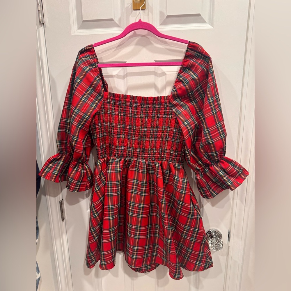 Blue Rain Red Plaid Dress XL - Picture 4 of 4